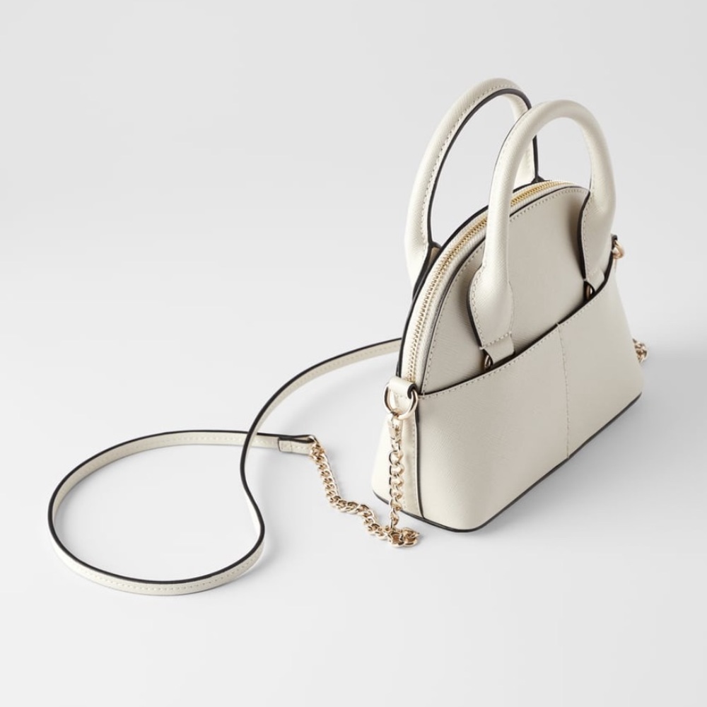 ZARA mini bowling bag ecru